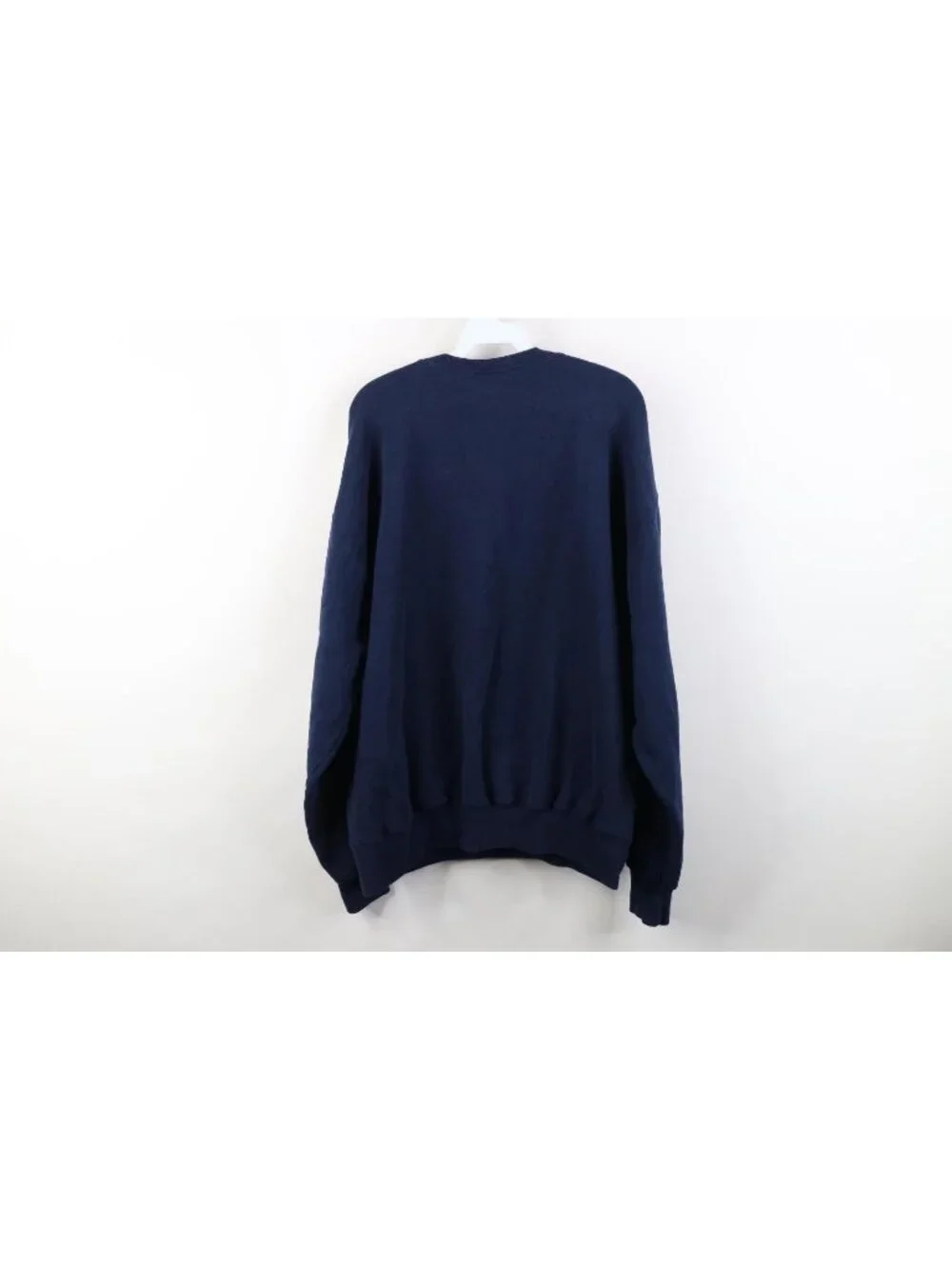 Vintage 90s Russell Athletic Mens XL Faded Spell Out Crewneck Sweatshirt Blue